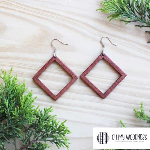 Wooden-Earrings-Rosewood-Double-square