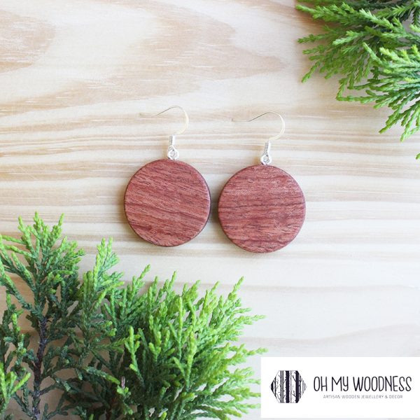 Wooden-earrings-Rosewood-Plain-Circles