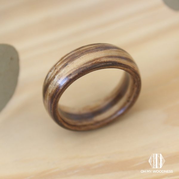 Wooden-ring-Zebrano-Front