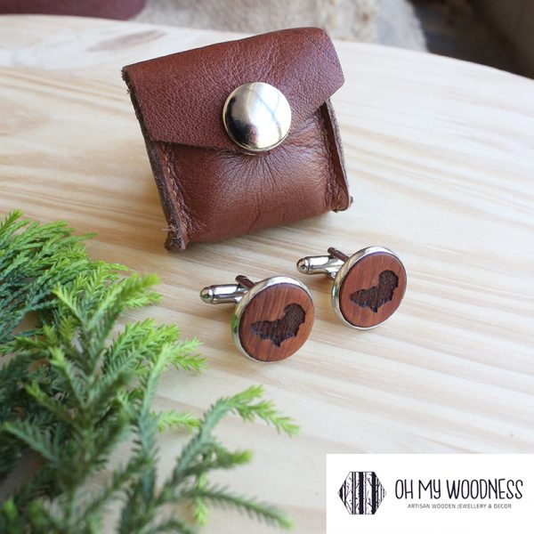 Wooden-cufflinks---Africa---Kiaat